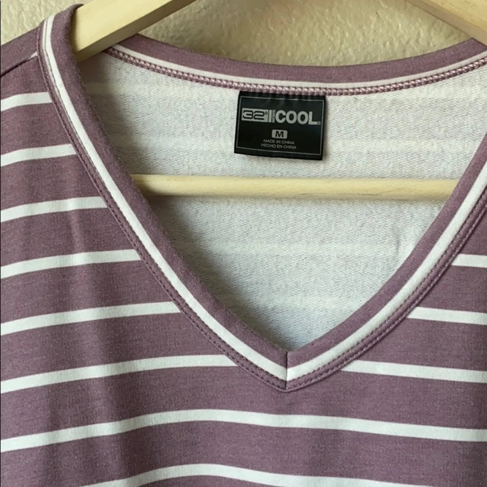 32 Degrees Tee Shirt Dress Striped Purple and White size Medium - Picture 4 of 9